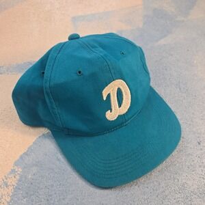 VTG Turquoise D Monogram Youth Hat Kids Baseball Cap Unstructured Low Pro Cotton